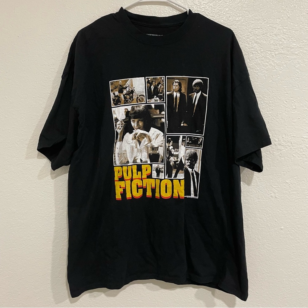 American Classics Oversized Mens Black Pulp Fiction Graphic Tee Size 2XL